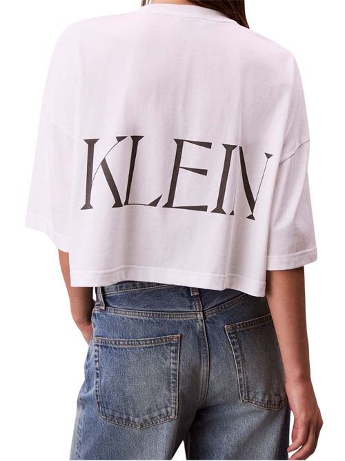 T-shirt bianca in cotone Calvin Klein Jeans | LV047D206GYAA